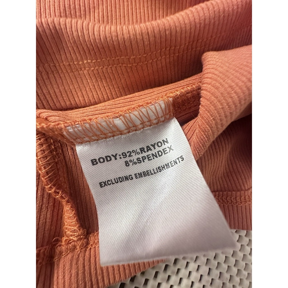 Princess Polly Ribbed Knit Halter Dress Sz 6/8 Orange Stretch Backless Low Cut - Picture 7 of 7
